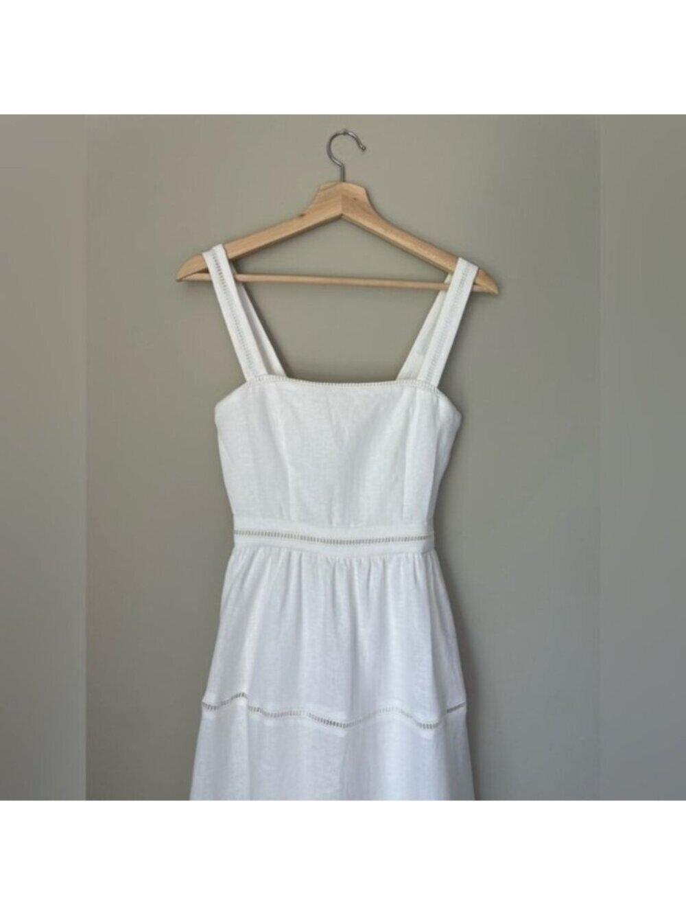 NEW Reformation Everett Linen Midi Dress White | US 4 UK 8 - Picture 8 of 16